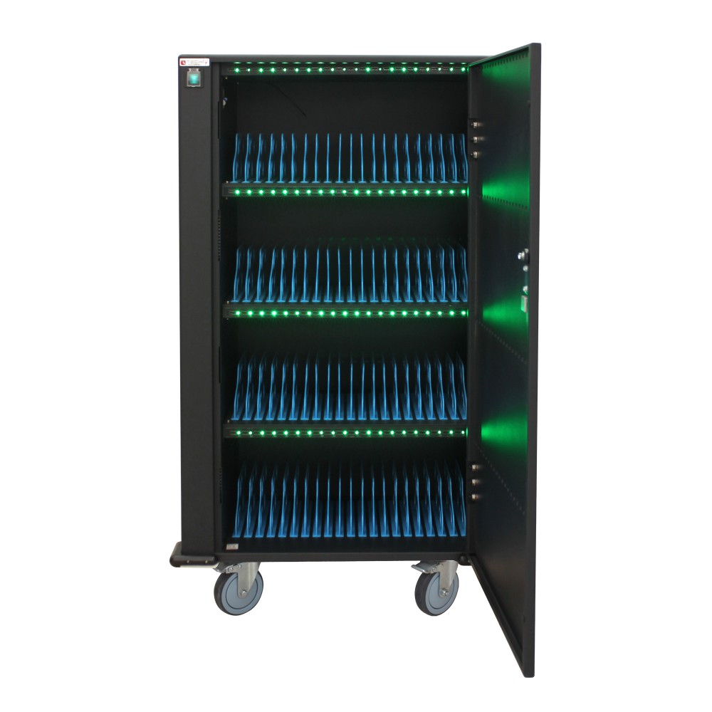 Charging Station Trolley 80 USB Notebook or Smartphone Black - TECHLY PROFESSIONAL - I-CABINET-80DUTY-1