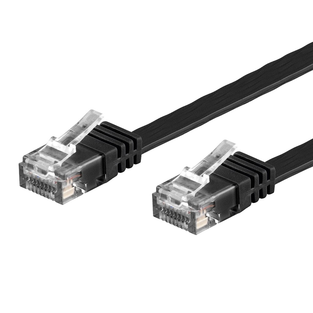 Copper Patch Cable Cat.6 UTP 1m Black - TECHLY PROFESSIONAL - ICOC U6EB-FL-010BKT-1