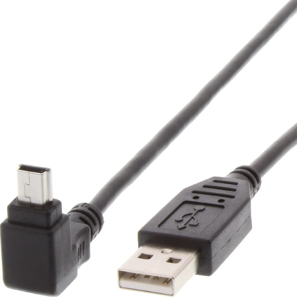 USB 2.0 Cable A Male / Mini B Male 90 ° 1.8 m Black - Techly - ICOC MUSB-AA-018ANG-1