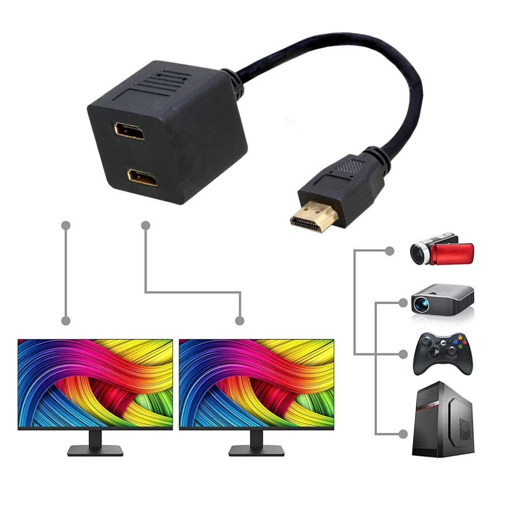 Video Splitter Cable HDMI M to 2 x HDMI F - Techly - ICOC HDMI-F-002