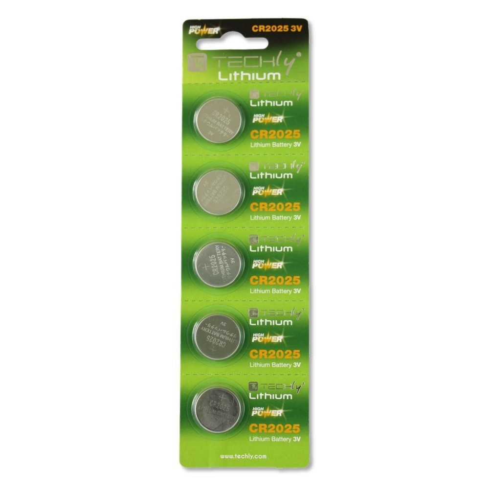 Lithium Button Batteries (set 5 pcs) CR2025 - TECHLY - IBT-KCR2025