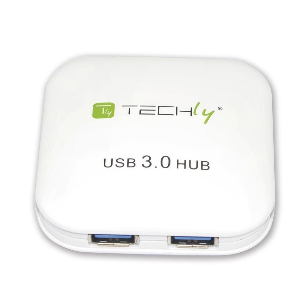 USB 3.0 Super Speed Hub 4 Ports White - TECHLY - IUSB3-HUB4-WH-1