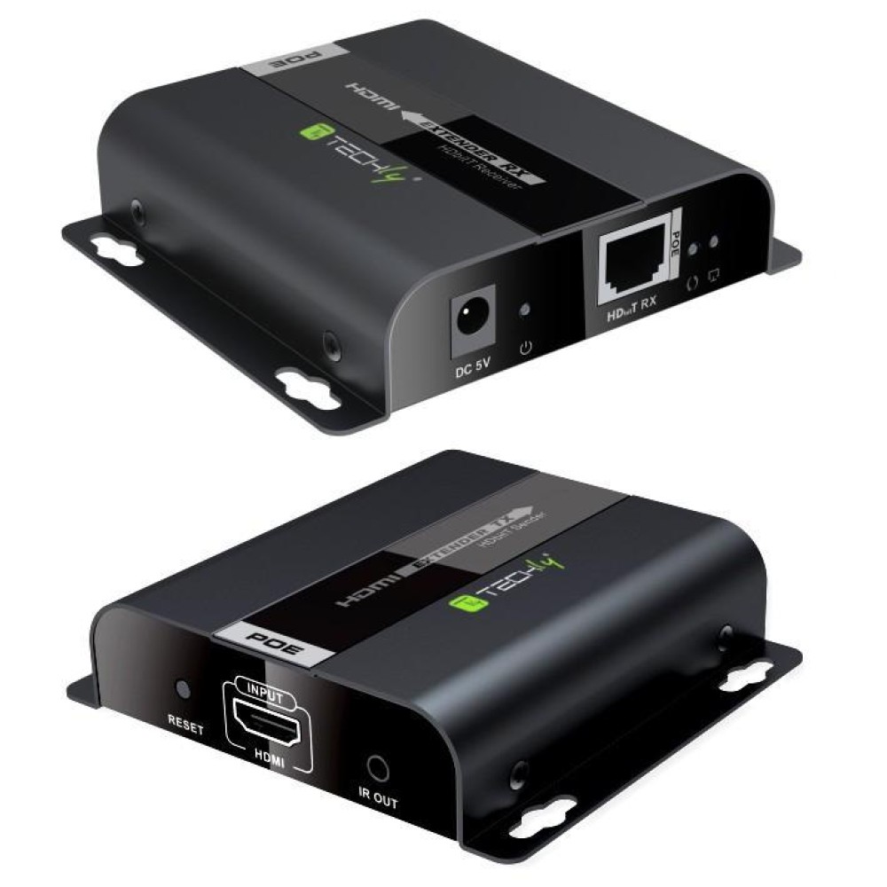 HDMI extender HDBitT PoE Full HD IR on cable Cat.5e / 6 up to 120m - TECHLY - IDATA EXTIP-383POE-1