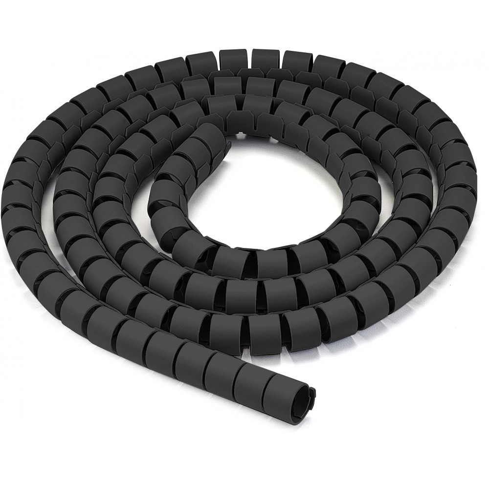 Spiral Cable Sheath Diameter 25mm Length 20m Black - TECHLY - ISWT-CAN2-BK20