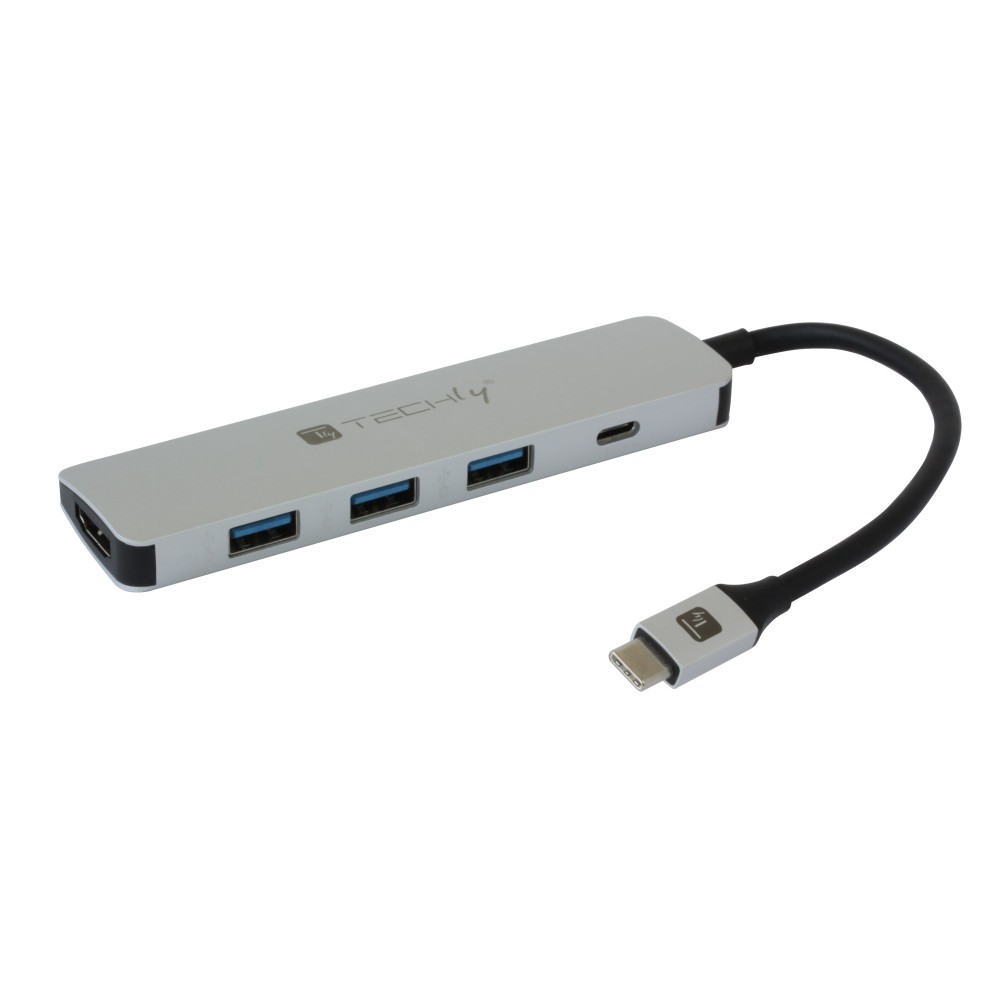 USB-C™ Hub with HDMI 4K and PD - TECHLY - IADAP USB31-DOCK4-1