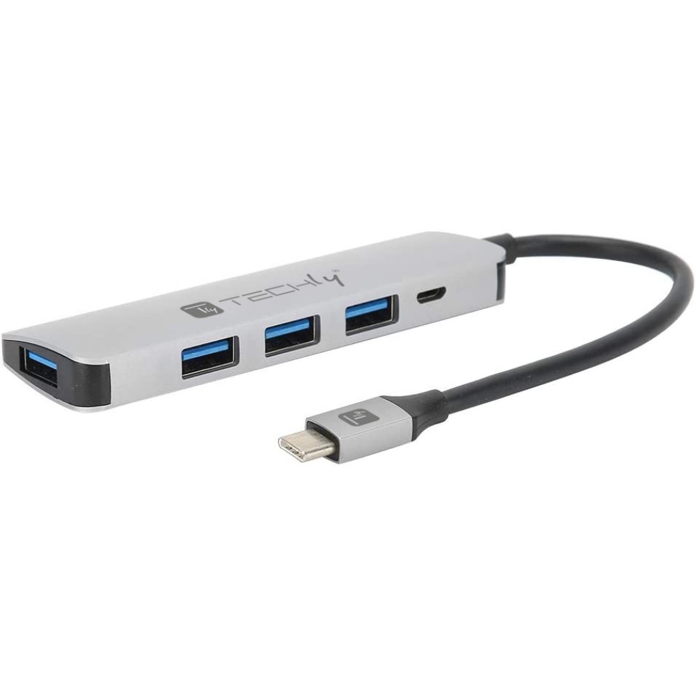 Hub USB 3.1 SuperSpeed Gen1 type C™ 4 Ports, Aluminium - TECHLY - IUSB31C-HUB4TLY-1