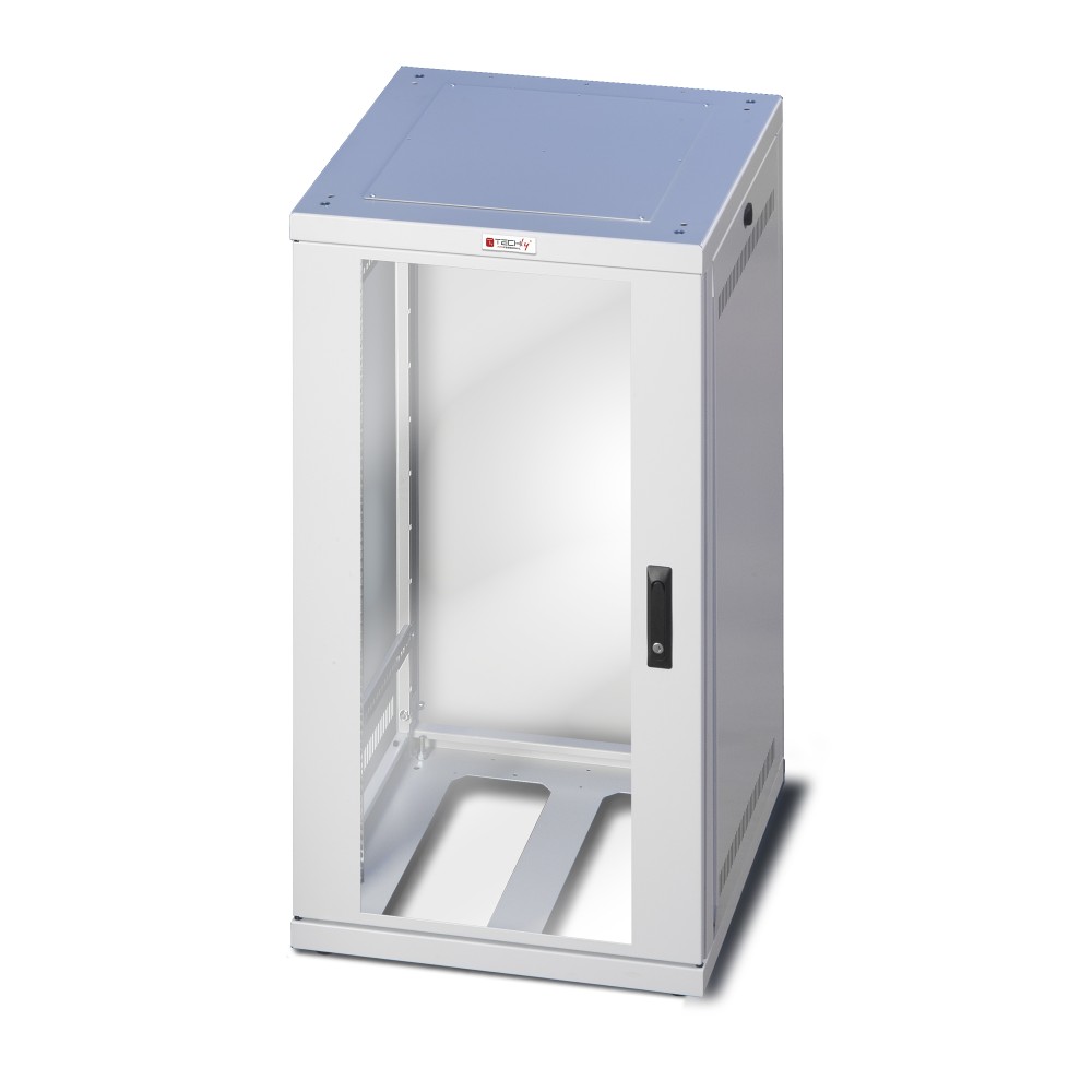 ETSI Cabinet 21" 24 unit 300 mm depth Grey - Techly Professional - I-CASE ETSI-2430G-1