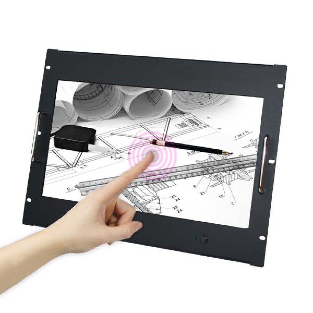 Touchscreen Monitor 8U for Rack 18.5" Full HD Black - TECHLY PROFESSIONAL - I-CASE MONI-TOU185-1