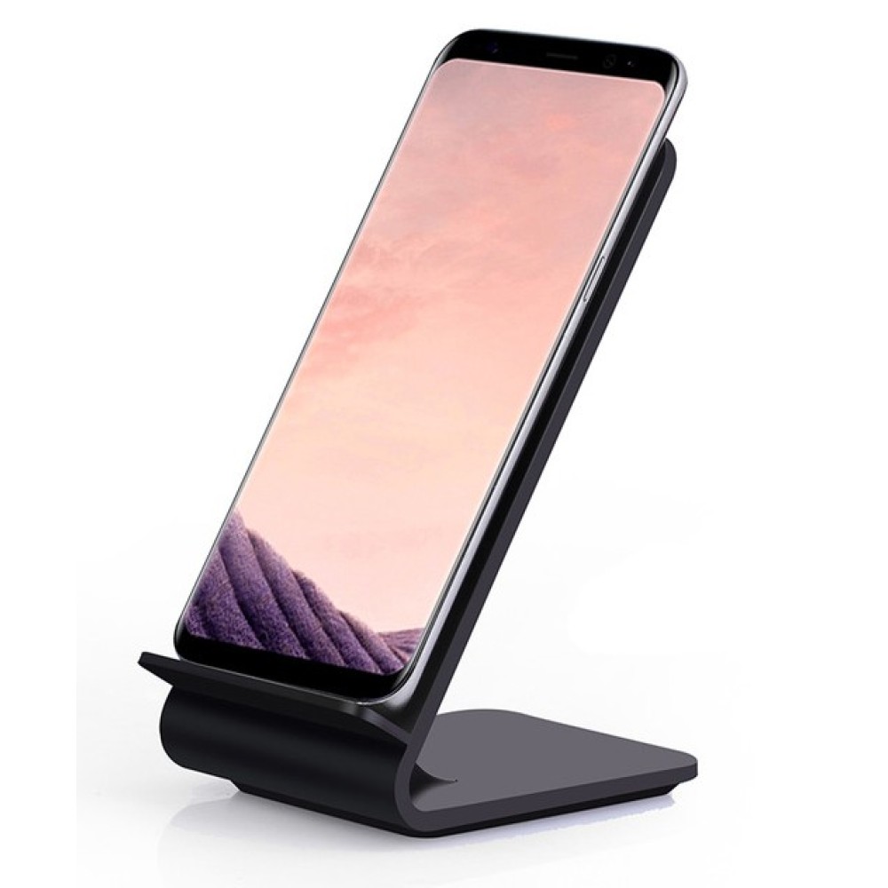 Wireless Fast Qi Stand Vertical 10W Charger Black - TECHLY - I-CHARGE-WRA10B-1