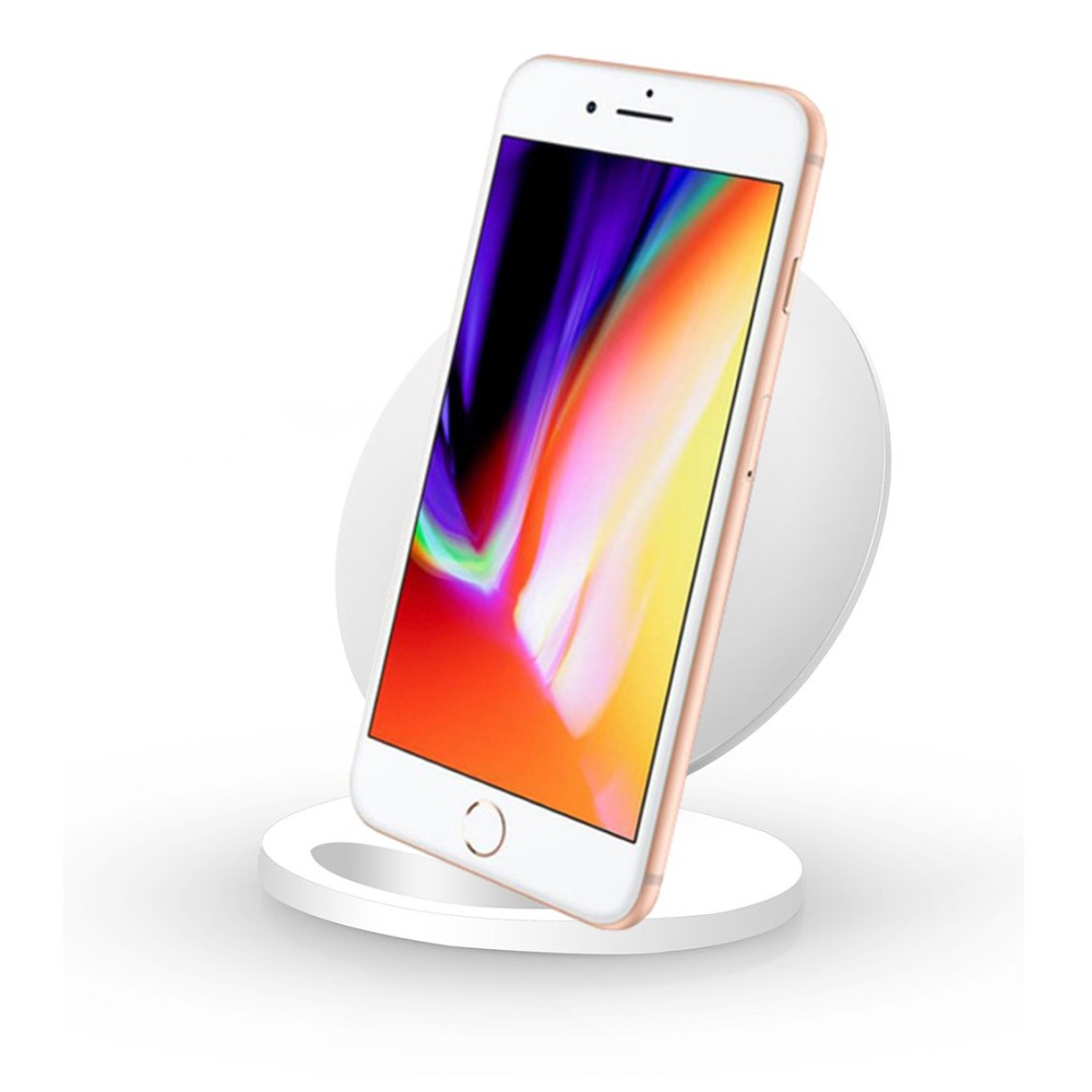 Wireless Charger Qi Vertical Stand 10W White - TECHLY - I-CHARGE-WRQ-10W-1