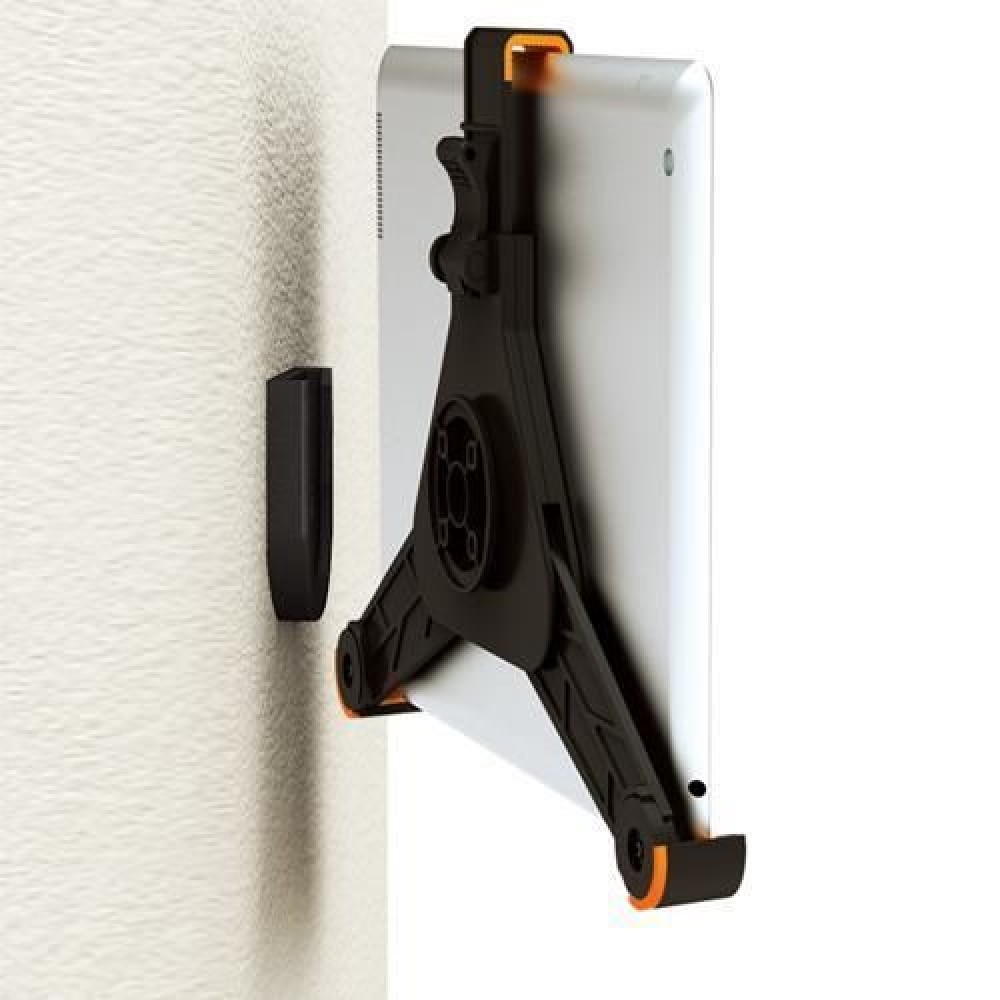 Wall Plastic Support for iPad2/3/4 and Tablet - TECHLY - I-PAD-WALL-BK2-1