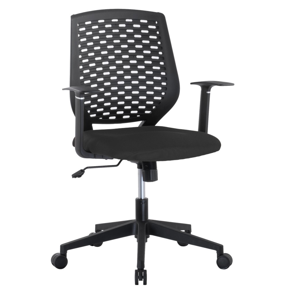 Office chair with padded seat and back in polypropylene - TECHLY - ICA-CT MC011BK-1