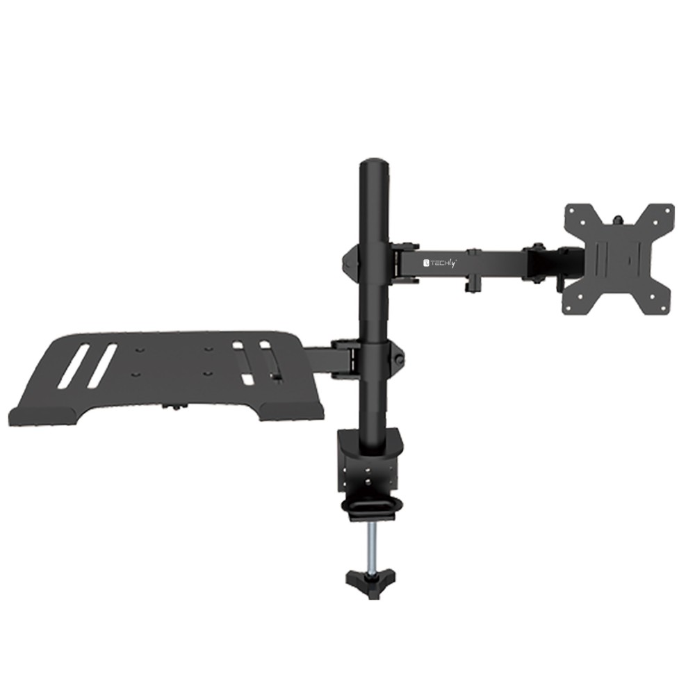 Desk Mount Arm for 13-32" Monitor and Laptop Shelf - TECHLY - ICA-LCD 174NB-1
