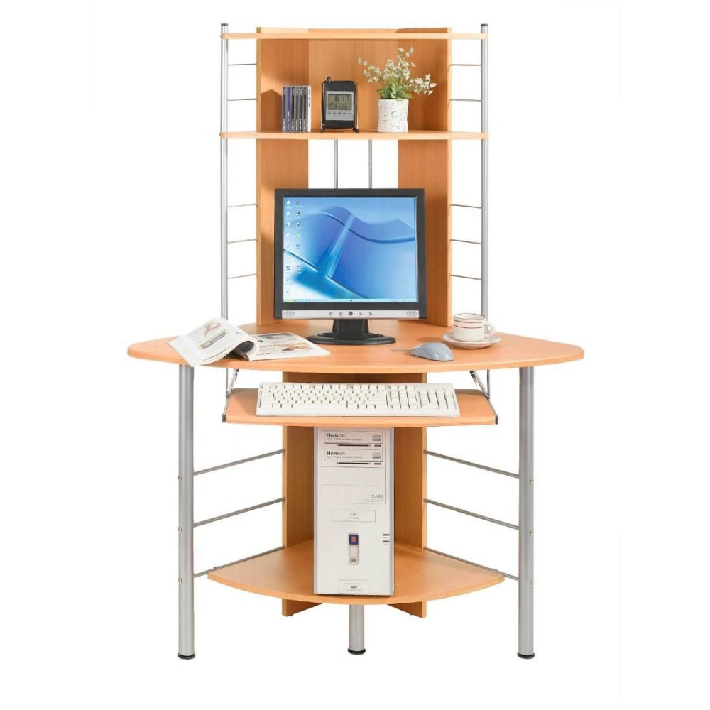 Computer Desk for Corner, Beech - TECHLY - ICA-TB 1010