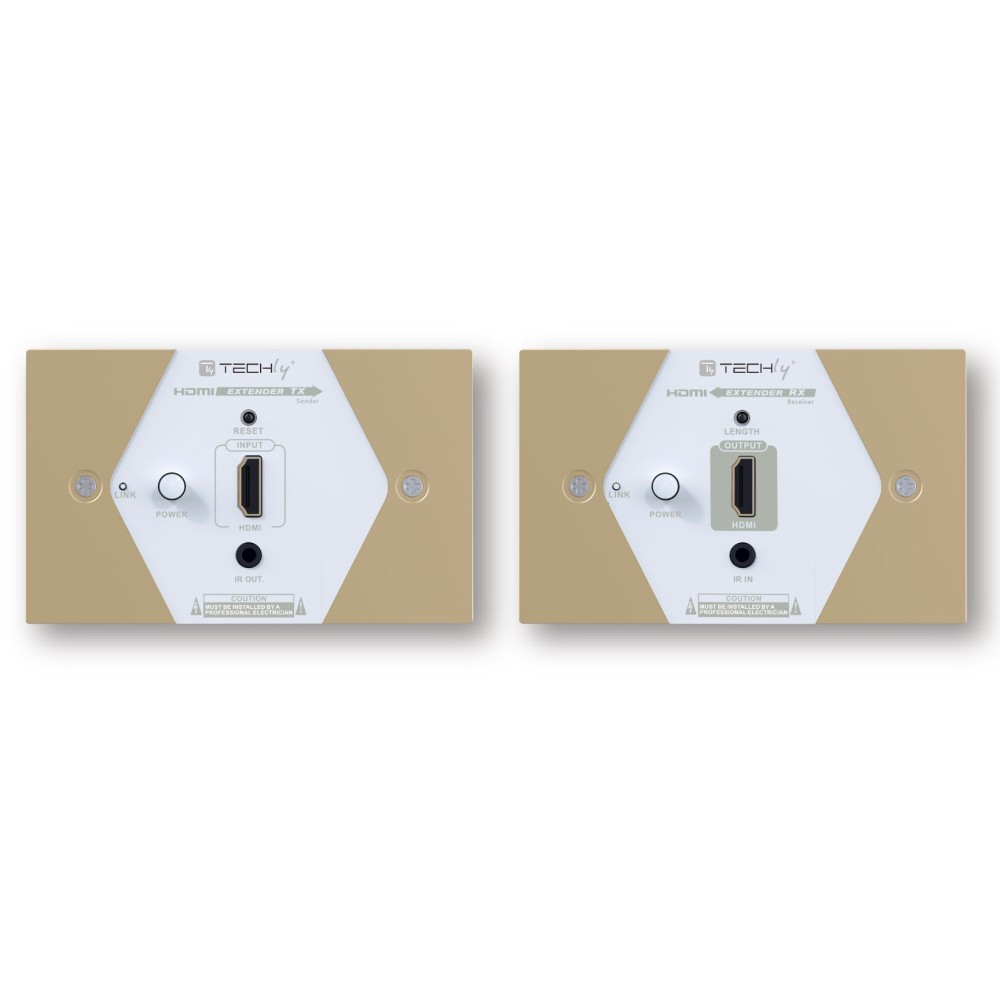 HDMI Extender Wall Plate Full HD by Cat.6/6A/7 max 40m  - TECHLY - IDATA EXT-E70W