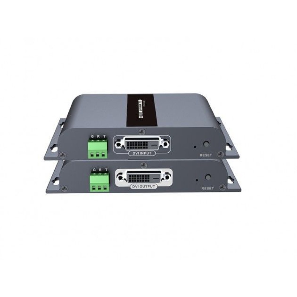 DVI Extender by Cat.5/5e/6 cable up to 120m HDbitT  - TECHLY NP - IDATA EXTIP-383D-1