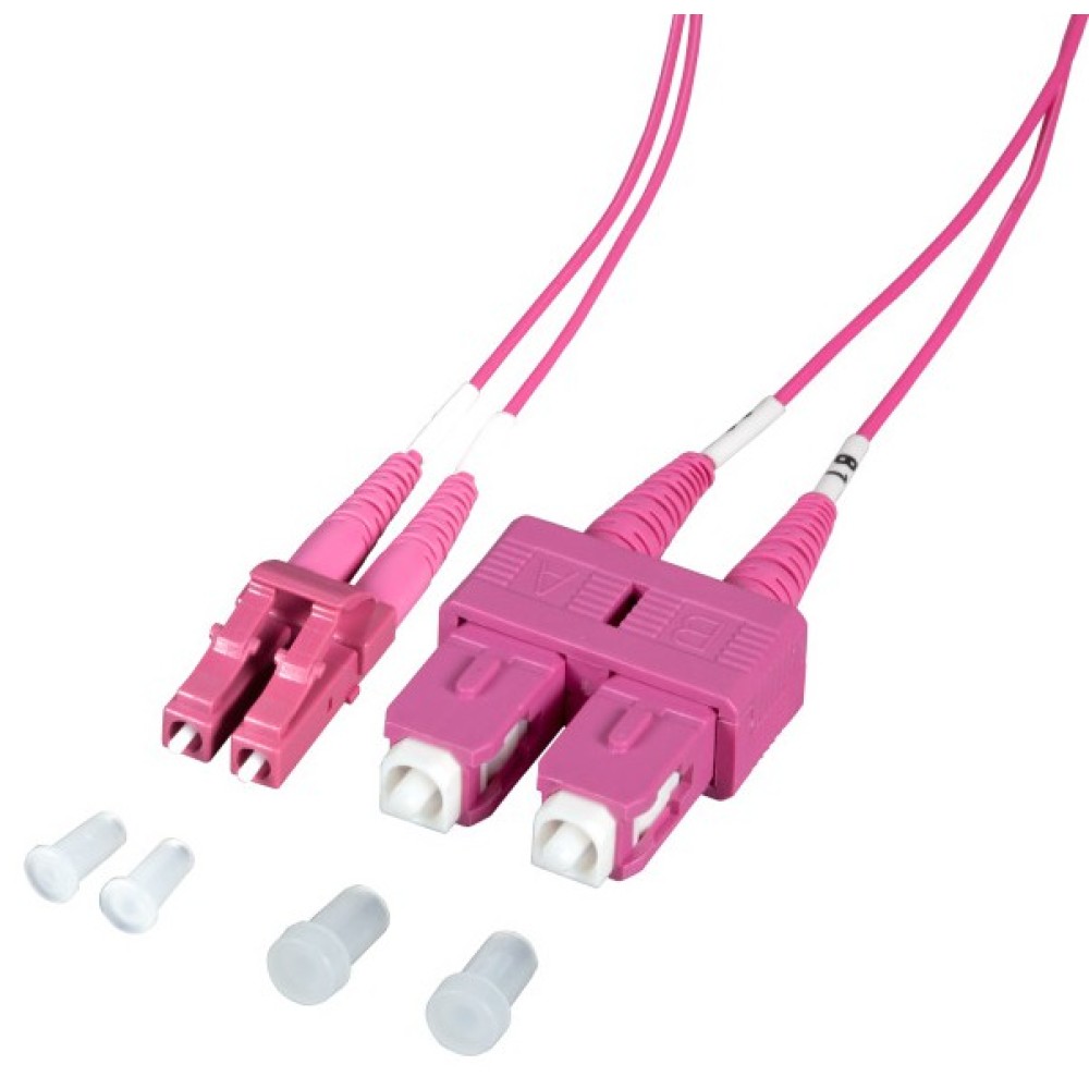 Fiber Optic Cable SC/LC 50/125 Multimode 0,5m Diameter 1.2mm OM4 - TECHLY PROFESSIONAL - ILWL OM412-LCSC-005T