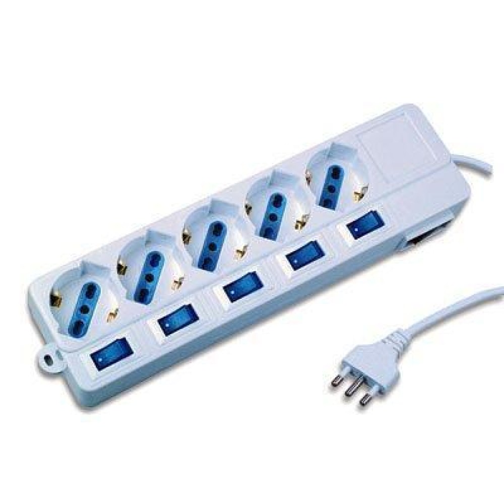 Power Strip 5 Sockets with Switch - TECHLY - IUPS-PCP-5I-1