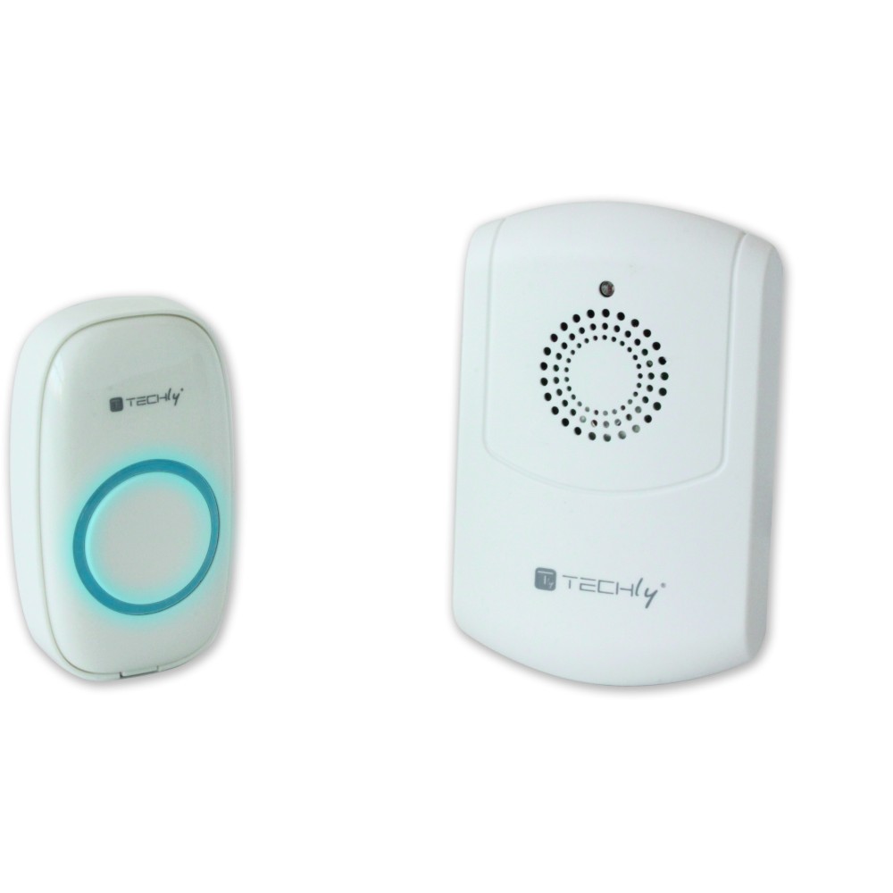Vibration Wireless Doorbell up to 300m with Remote Control - TECHLY - I-BELL-RING03-1