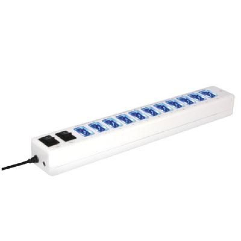 12 ports USB Hub with Switches and Power Supply - TECHLY - IUSB2-HUB12
