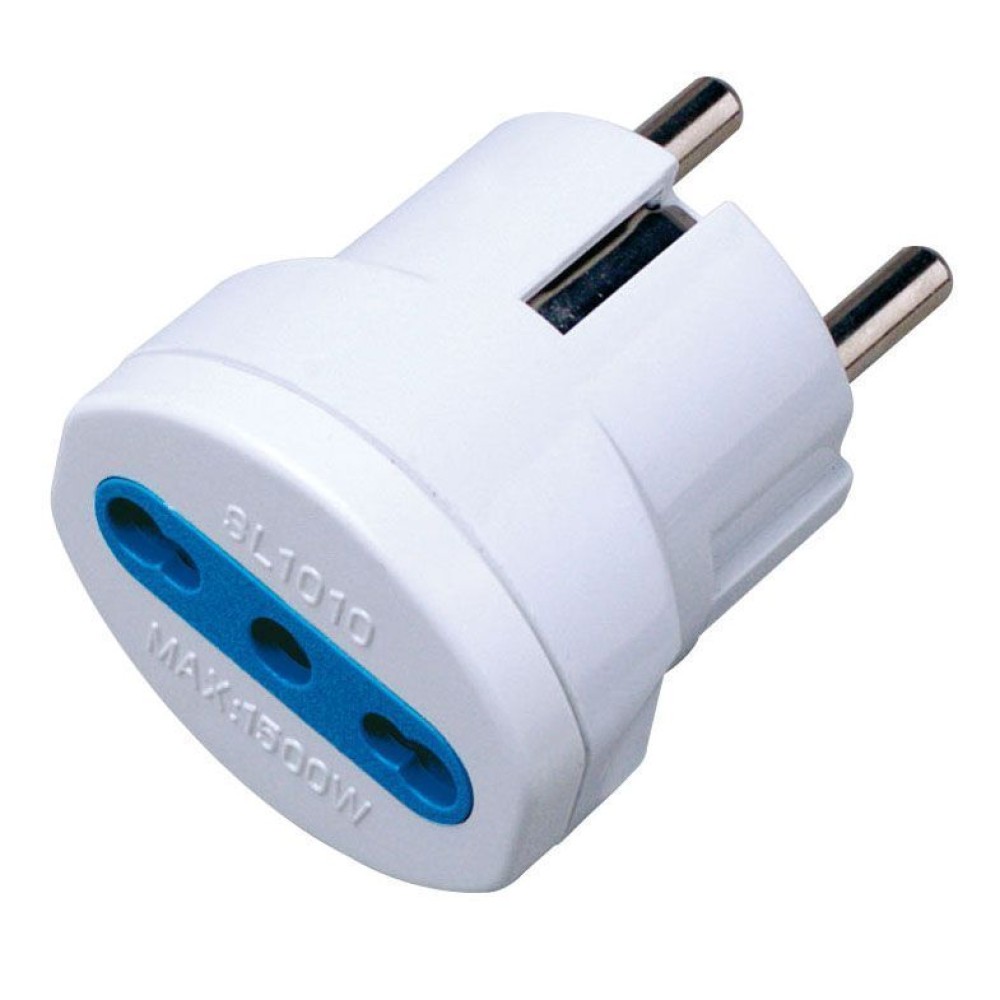 One way adaptor Schuko plug to italian socket white - TECHLY - IPW-IC216