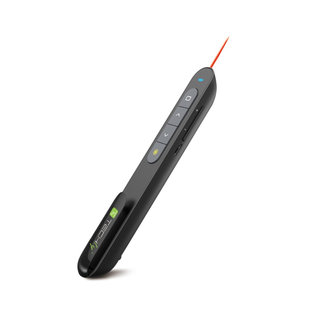 Wireless presenter with integrated laser pointer with lithium battery built-in - TECHLY - ITC-LASER76-1