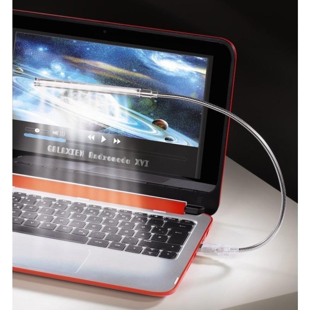 USB Flexible Lamp 10LED 40cm Dimmable for Notebook, Silver - Techly - IUSB-LIGHT10