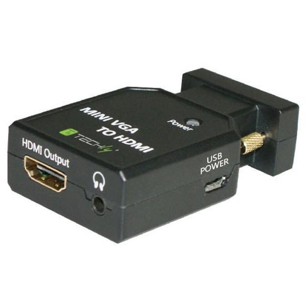 Mini Converter VGA and Audio to HDMI - TECHLY - IDATA VGA-HDMINI