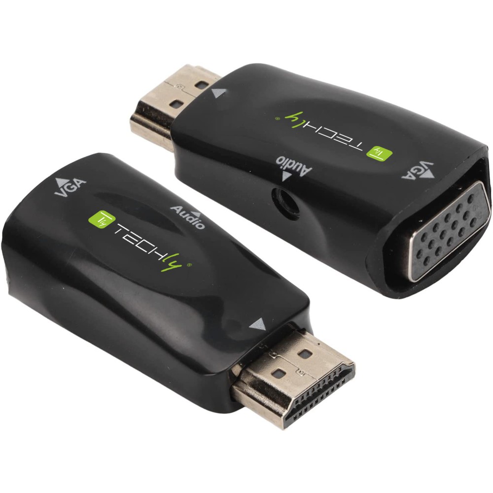 Mini HDMI to VGA Adapter with Audio - TECHLY - IDATA HDMI-VGA2MABT