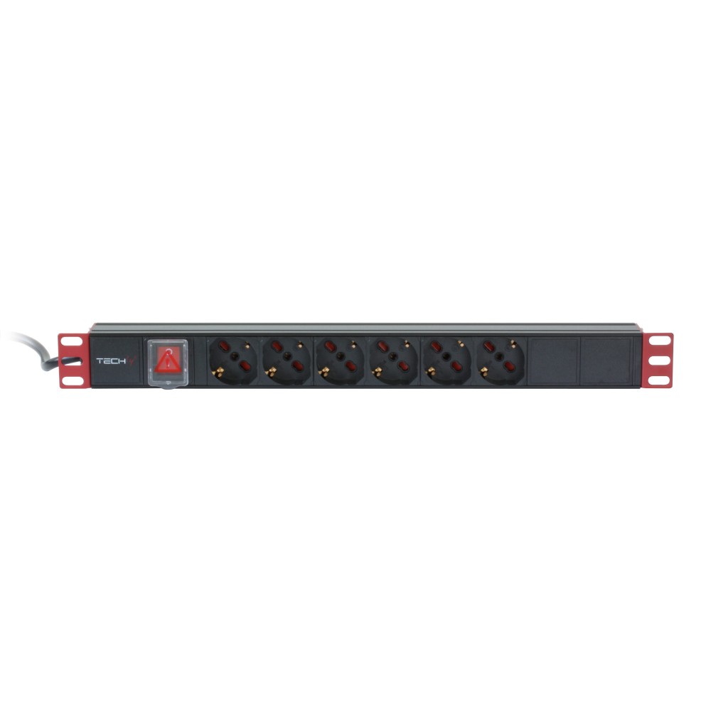 Rack 19" Power Strip 6 Outlets 1U Italian Plug - TECHLY PROFESSIONAL - I-CASE STRIP-66U-1