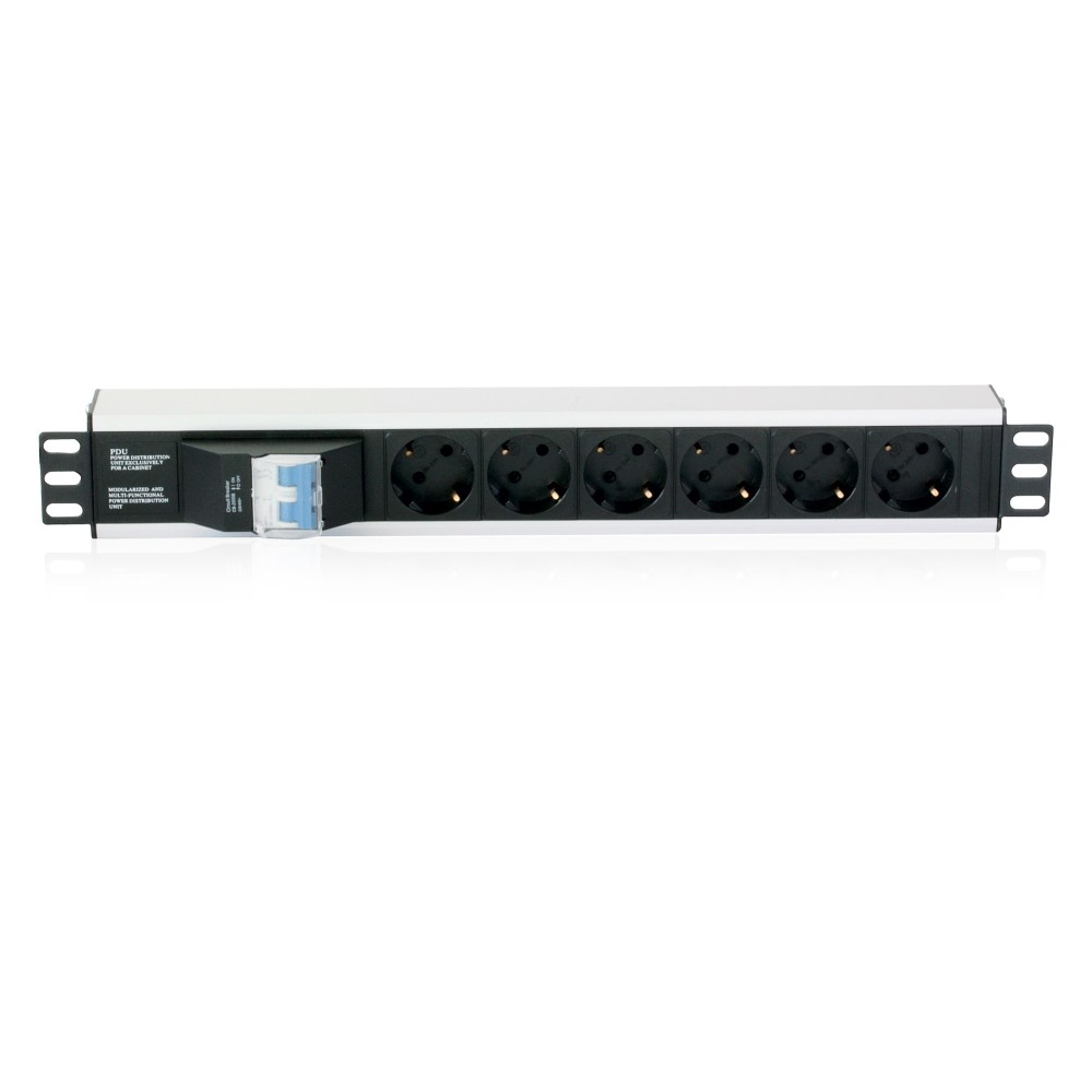 Rack 19" PDU 6 outputs with Circuit breaker - TECHLY PROFESSIONAL - I-CASE STRIP-16A-1