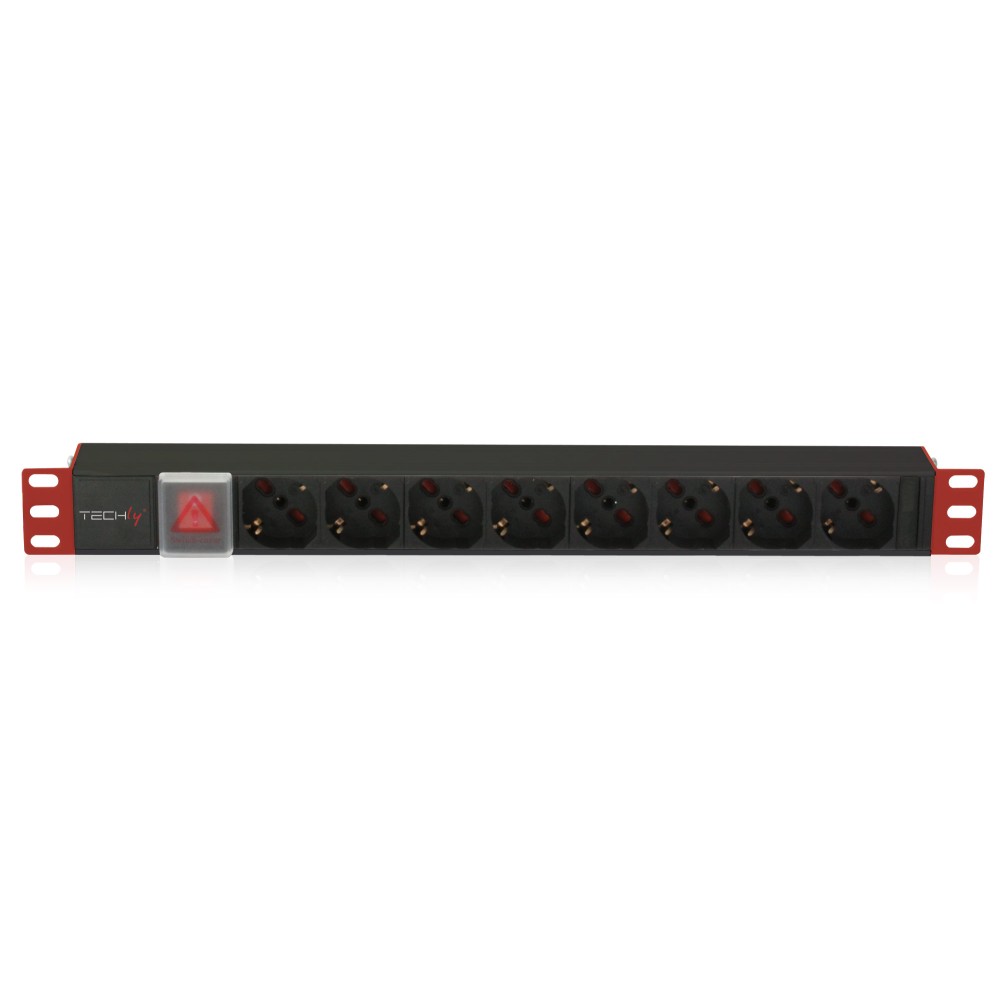 PDU for 19" Rack 8 Schuko sockets with switch 1HE - TECHLY PROFESSIONAL - I-CASE STRIP-81UD-1