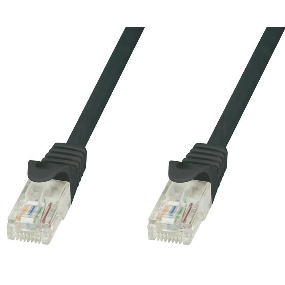 Network Patch Cable in CCA Cat.5E UTP 1m Black - TECHLY PROFESSIONAL - ICOC CCA5U-010-BKT