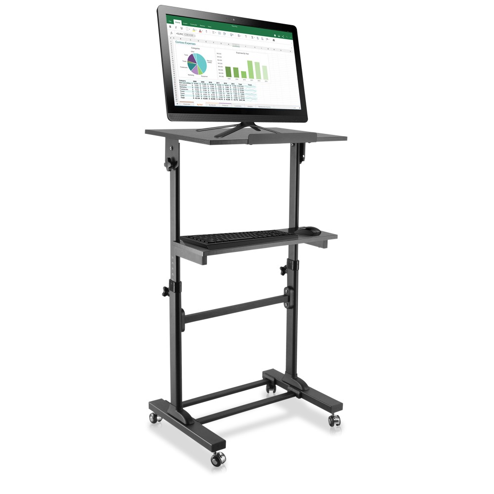 Workstation Notebook Stand with Adjustable Height Shelf - TECHLY - ICA-TB TPM-4