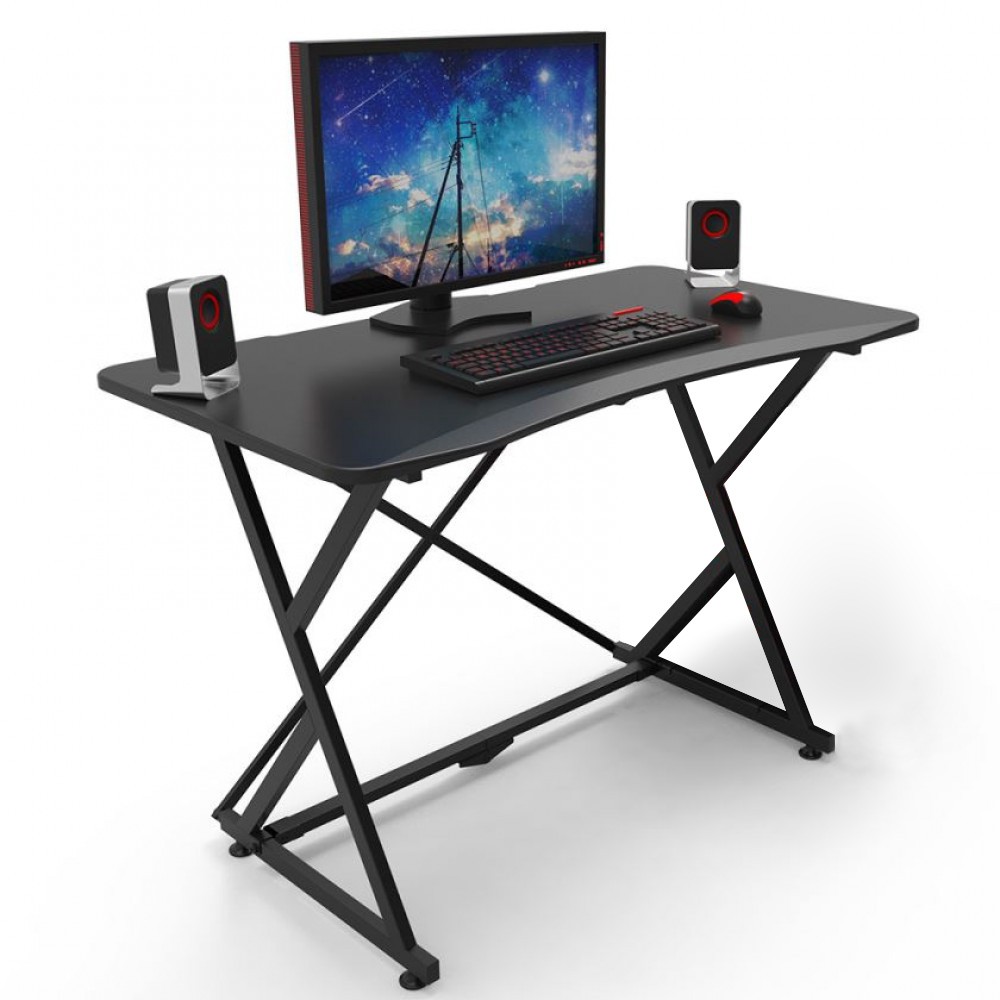 Gaming Desk for PC with Angular Ergonomic Edge Black - Techly - ICA-TB ESG01-1