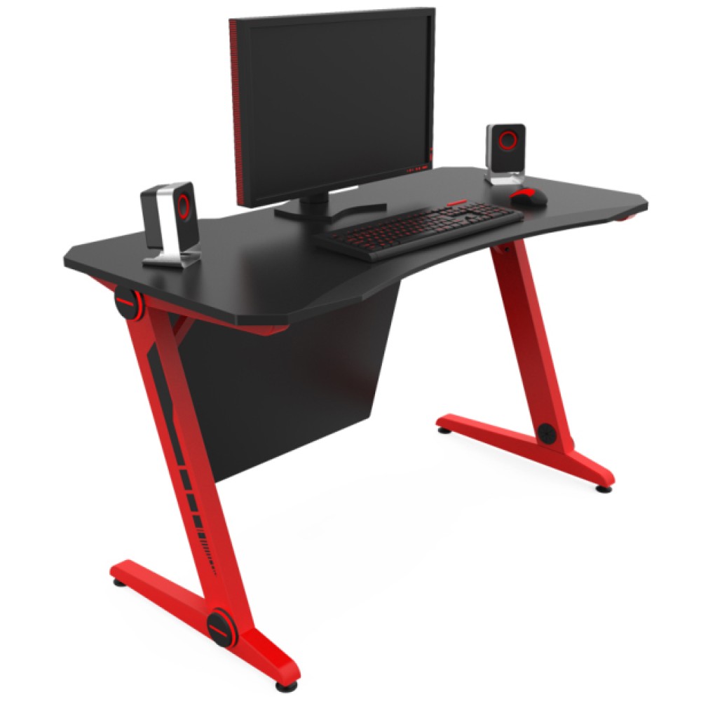 Gaming Desk for PC Ergonomic Design Red / Black - TECHLY - ICA-TB ESG03-1