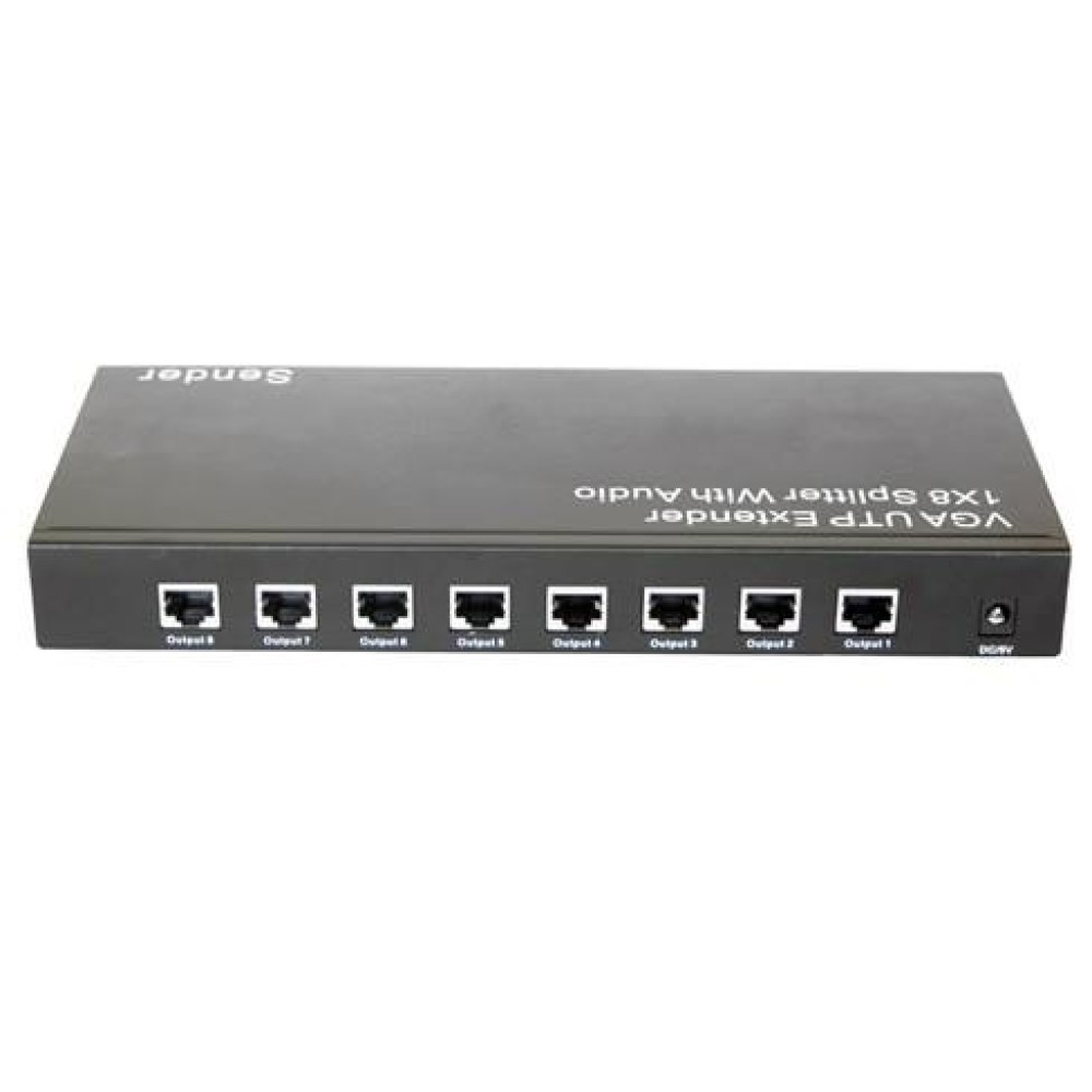 Extender / Splitter Audio / Video 8 Ports on Cat5E cable 300 m - TECHLY - IDATA MSV-AU8B