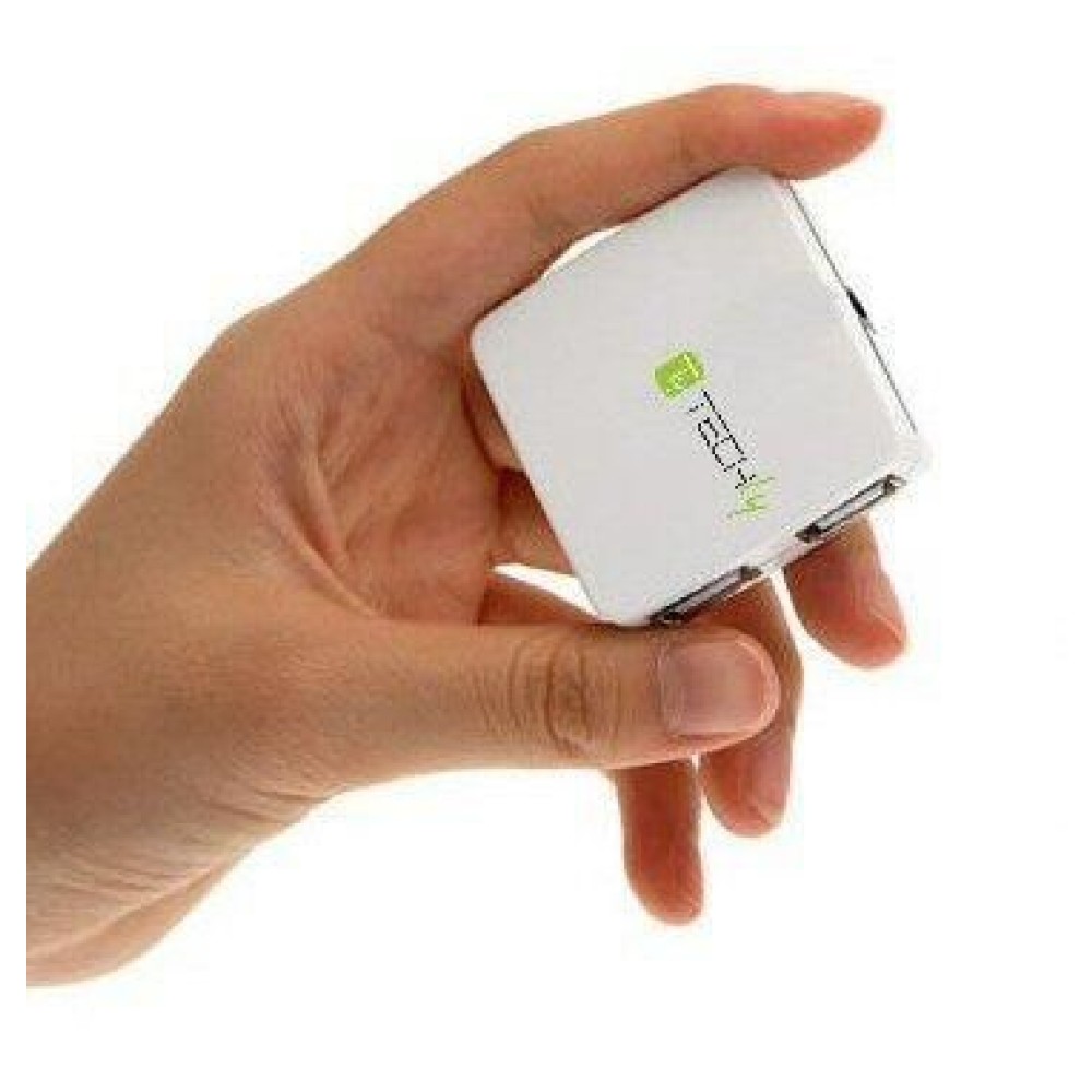 Box mini Hub USB 2.0 4 porte Bianco - Techly - IUSB2-HUB4-480WH-1