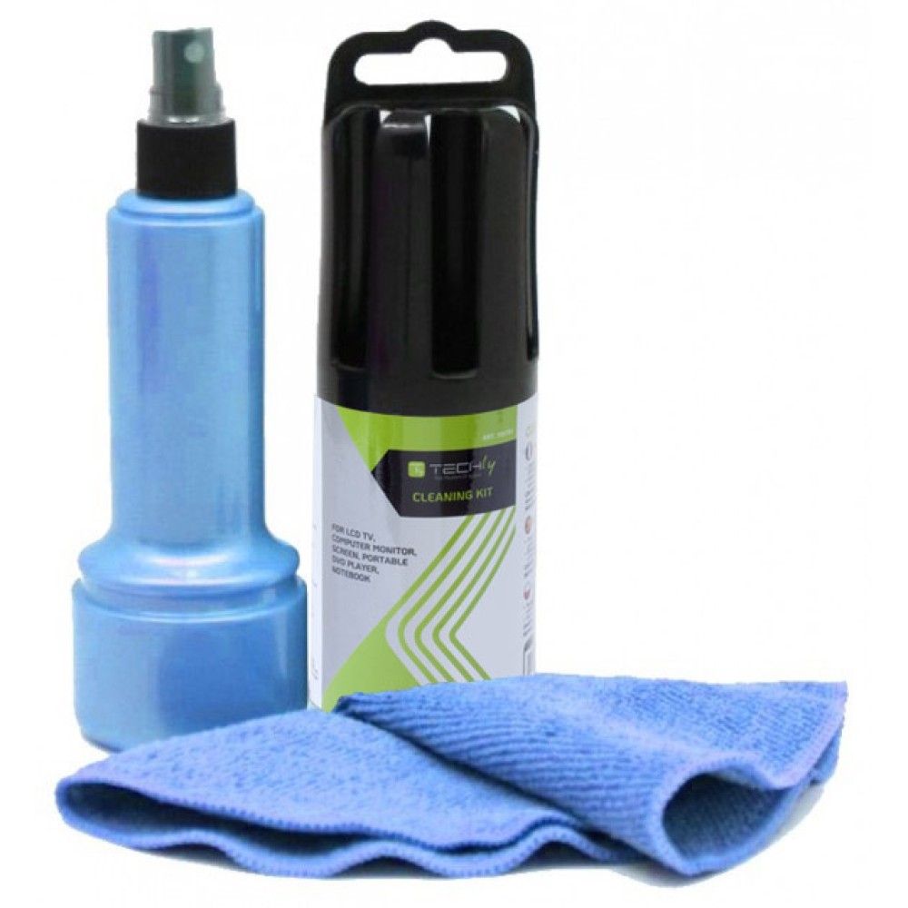 Cleaning Kit for Monitor 150ml with Microfiber Cloth - Techly - ICSB-CS5005BLTY-1
