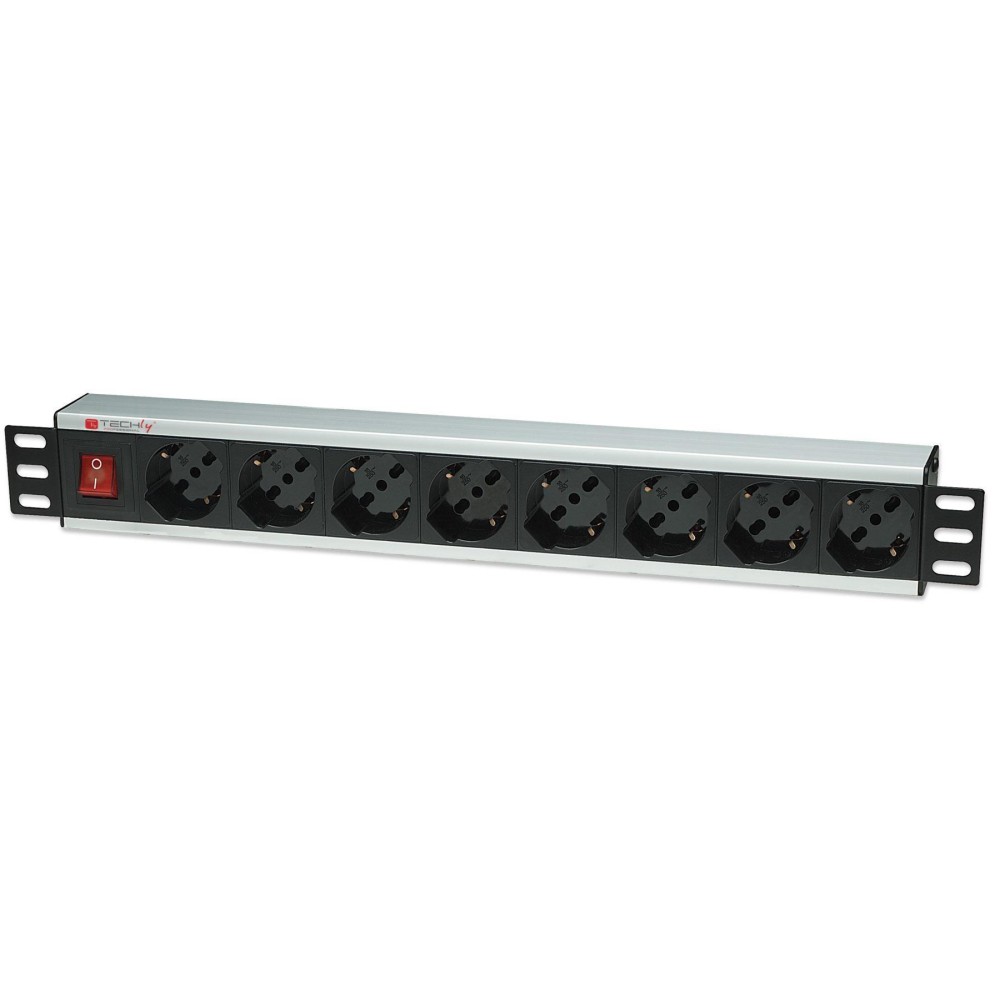 Rack 19" PDU 8 outputs  with switch - TECHLY PROFESSIONAL - I-CASE STRIP-18A-1