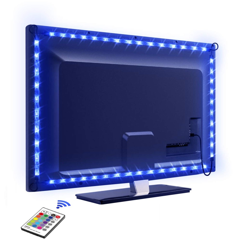 Flat Screen TV PC Monitor LEHOU 2M LED TV Backlight USB Bais Lighting RGB LED Strip with 44Keys Remote for 40 to 70 inch HDTV Cabinets Home Theater Led Strip Lights 