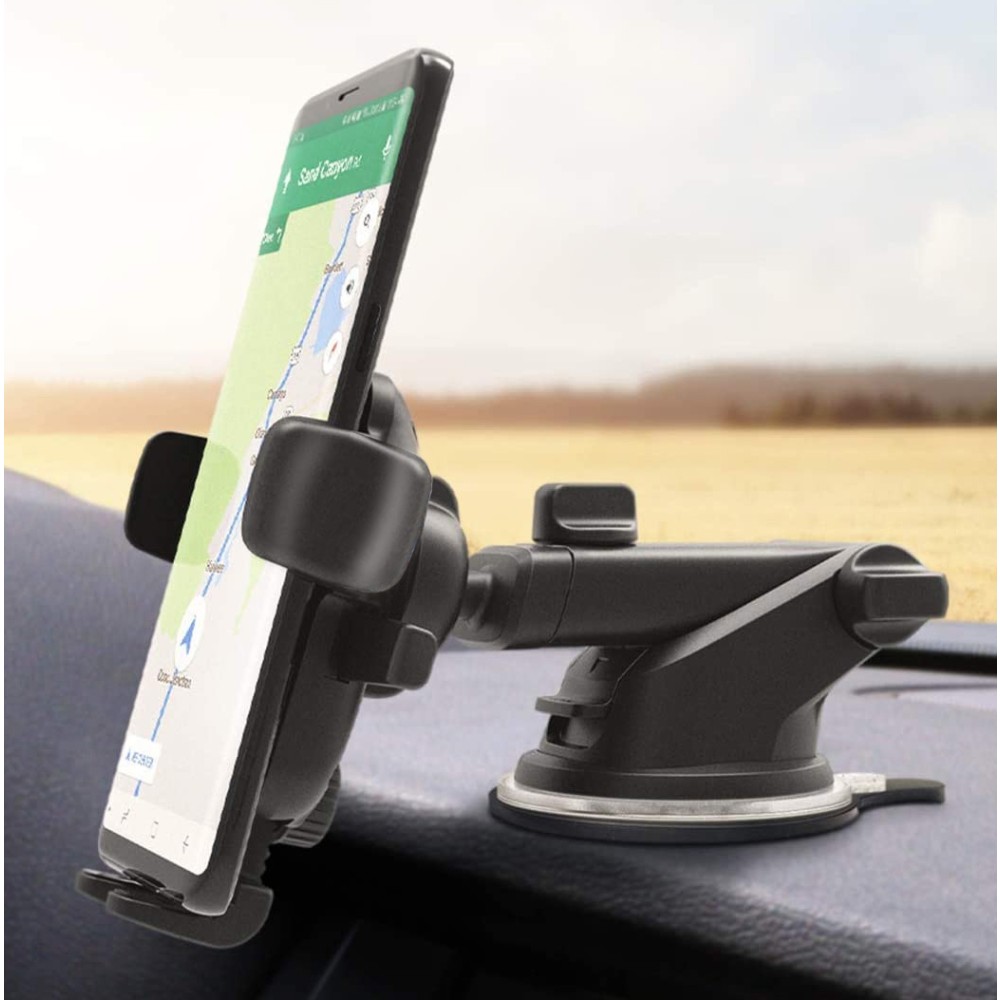 In-car smartphone holder with suction cup and gravity system - TECHLY - I-SMART-VENT-GRAV-1