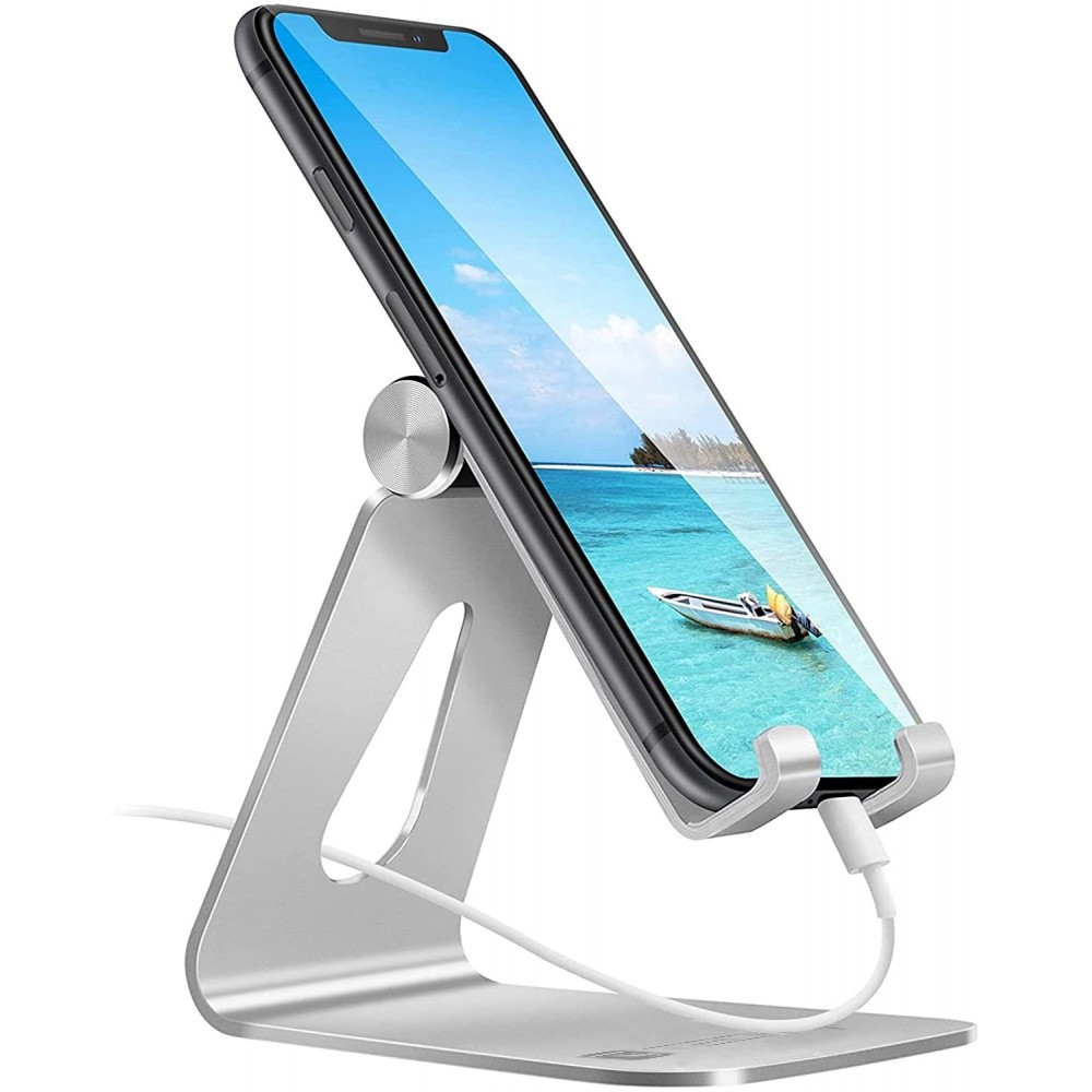 Foldable Mobile Phone Stand Rechargeable Universal Tablet Stand Compatible with Mobile Phone/iPad/Tablet Adjustable Desktop Phone Stand with Adjustable Angle and Height White for rechardgeable 