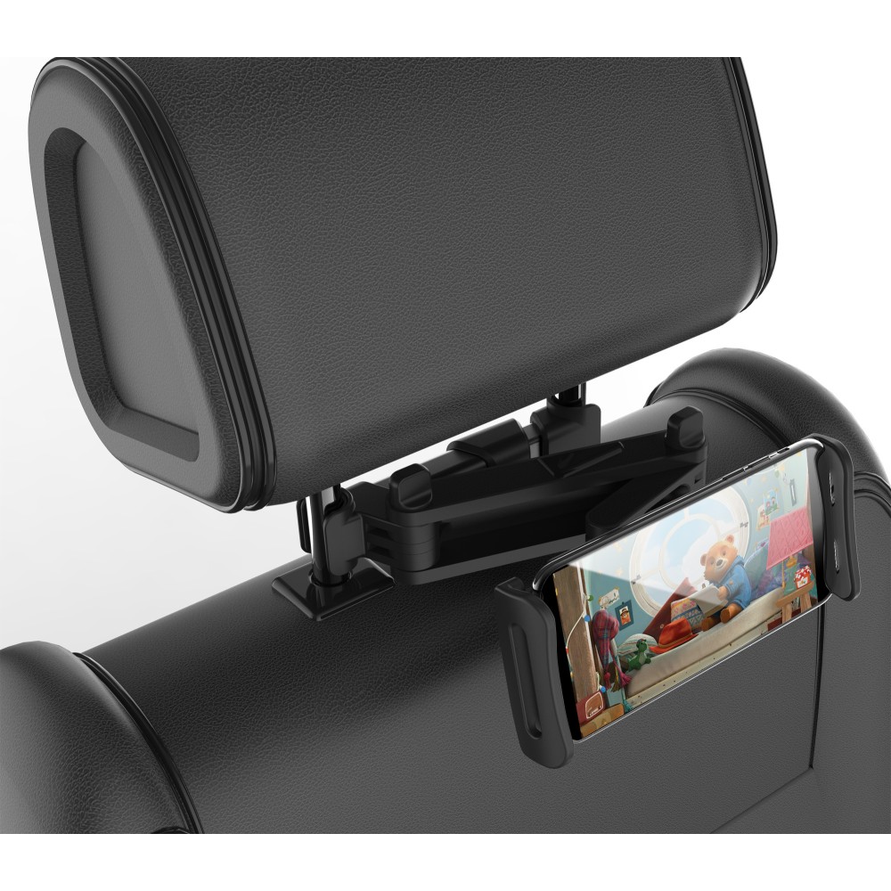 Extendable Holder 4.7"-7.87" Smartphone Tablet for Car Headrest with 360° Rotation - TECHLY NP - I-TABLET-CAR5-1