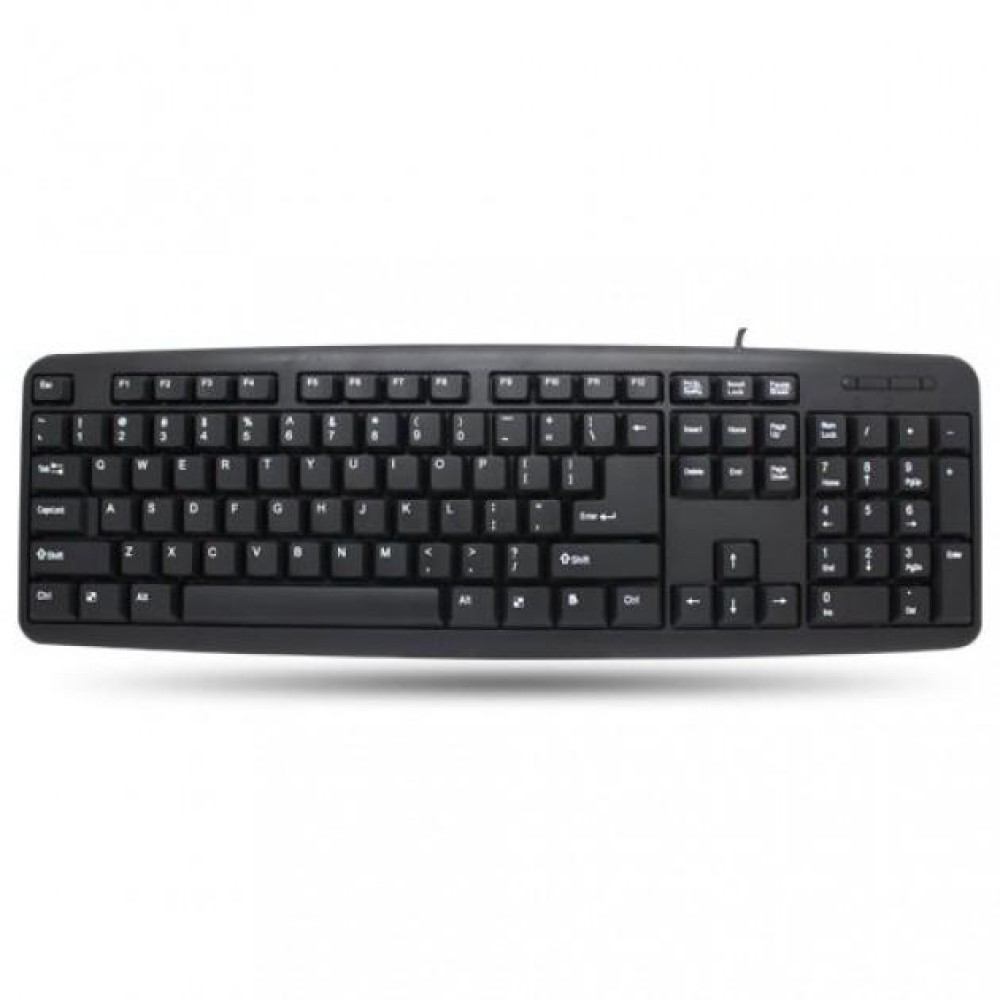 PS2 Standard Keyboard 105 keys Black - TECHLY - IDATA 955-BLACK