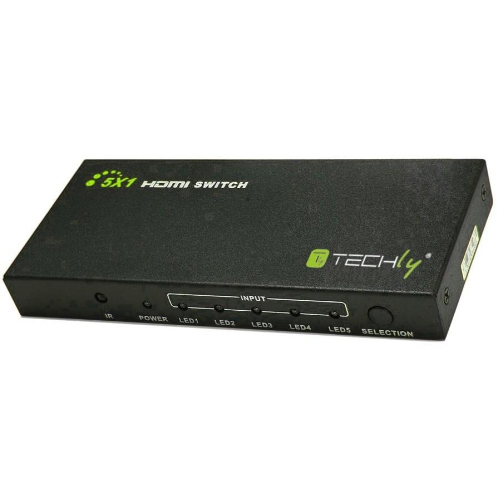 5 IN 1 OUT HDMI Switch with Remote Control, 4Kx2K, 3D - TECHLY - IDATA HDMI-4K51-1