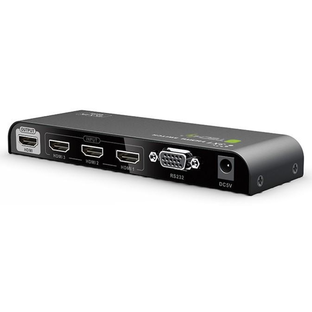HDMI2.0 Switch 3 ports 4K UHD 3D, RS232, Remote Control - TECHLY - IDATA HDMI2-4K31-1