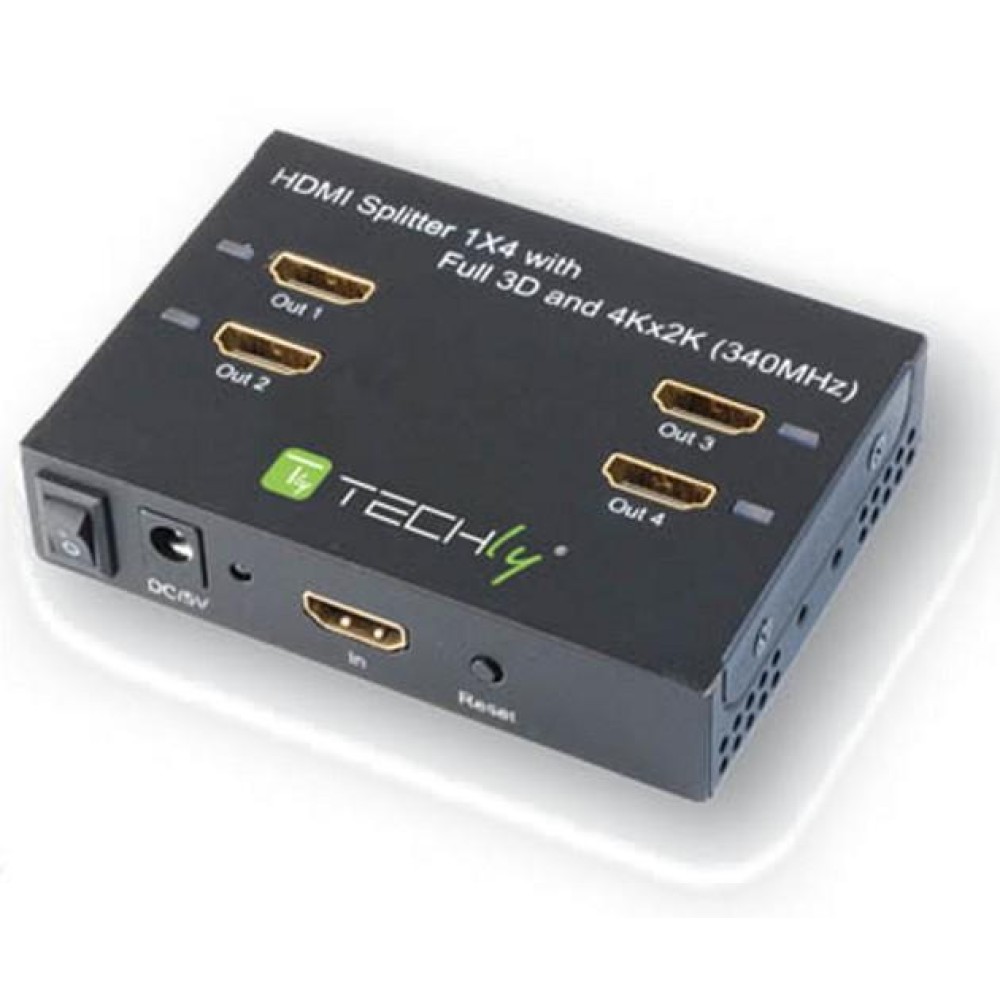 HDMI Splitter 4-Way Full 3D high-resolution 4K - TECHLY - IDATA HDMI4-14-1