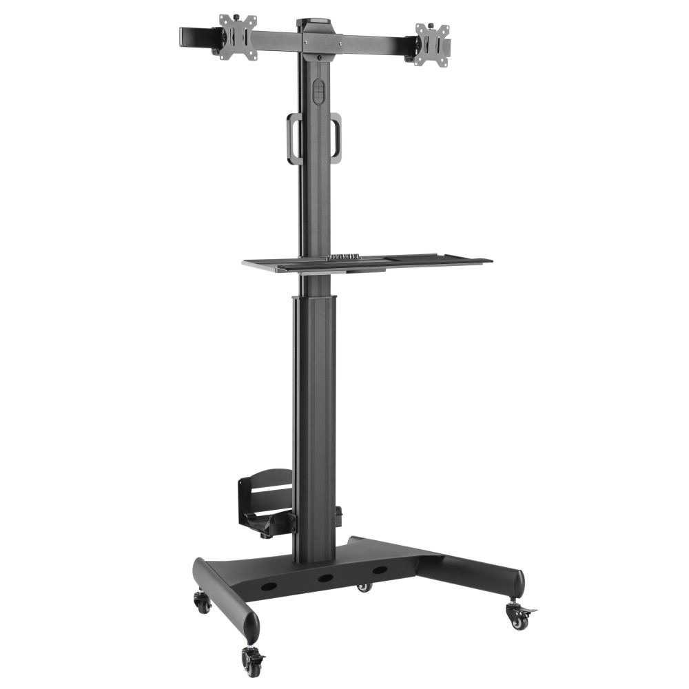 Floor Trolley with Shelf and PC Holder for 2 LCD/LED/Plasma TVs 13-32" - TECHLY - ICA-TR42-1