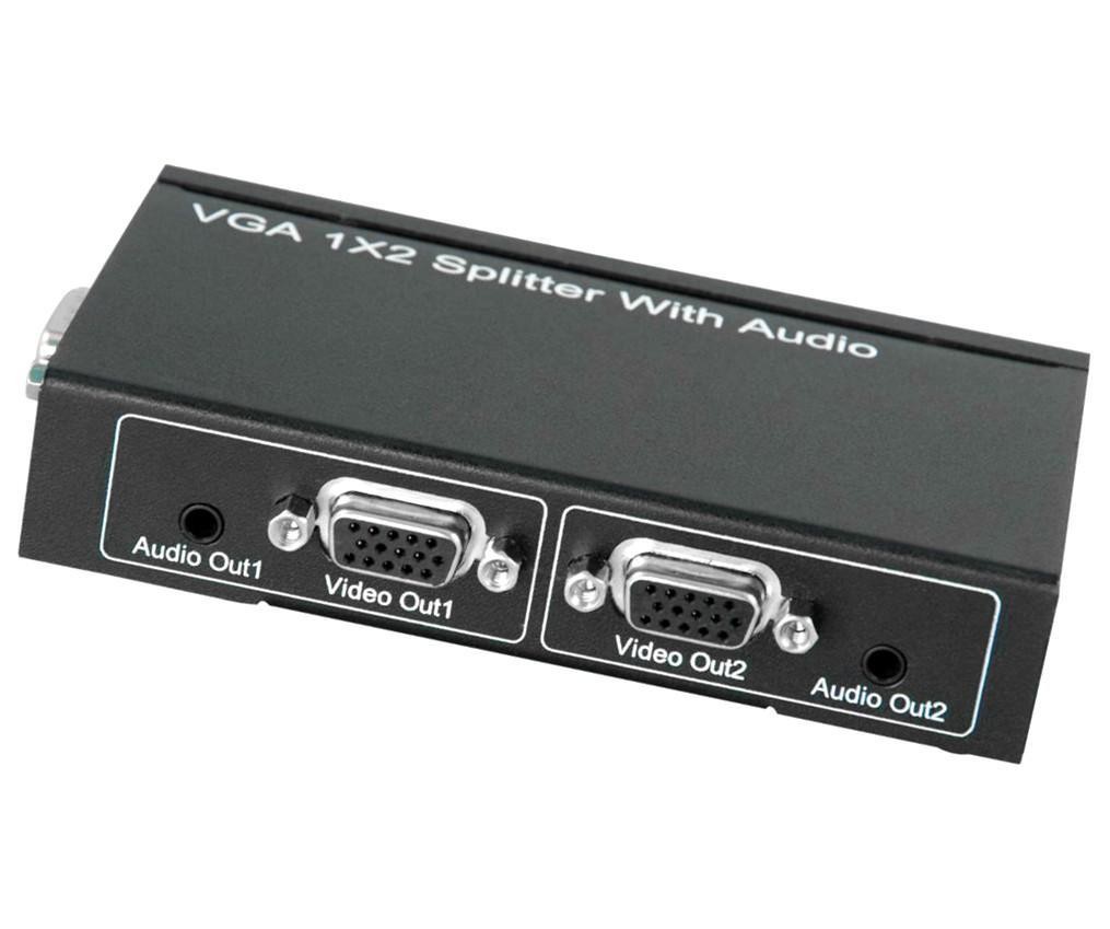 VGA Video Splitter 1x2 with Audio - Audio Video Switch and Splitter ...